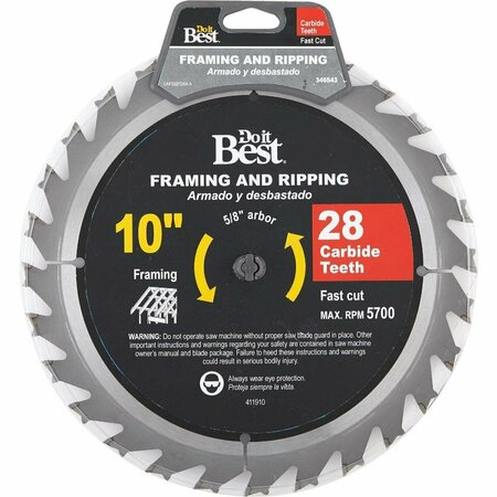 ALL-SOURCE 10 In. 28-Tooth Framing & Ripping Circular Saw Blade 415521DB